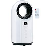 alpina Calefactor eléctrico y ventilador de 1500 W - Radiador de cerámica con temporizador y mando a distancia - Radiador oscilante con función de refrigeración y calefacción - 18 x 18 x 37 cm