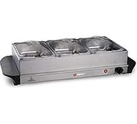 alpina Calentador de bufé, color negro y plateado