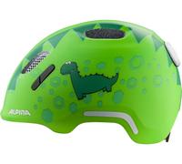 ALPINA XIMO 2 Flash - Casco de Ciclismo Ligero y Seguro para niños con LED Integrados - Green Dino Matt - 49-54