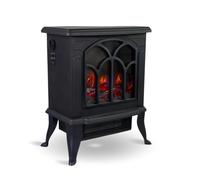 Alpina Chimenea eléctrica con calefacción, Chimenea Independiente con Efecto Llama, protección contra sobrecalentamiento, 800 W/1500 W, Color Negro, Dimensiones 39 x 25 x 54 cm