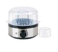 alpina Cocedor de Huevos 400W - Cocedor de Huevos Electrico para 7 Huevos - Hervidor de Huevos con Temporizador y Bandeja Extraíble - Acero Inoxidable - Plata