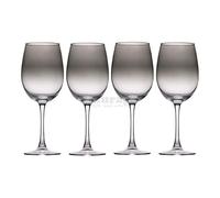 alpina Copas de vino - 4 unidades - 360 ml - Transparente con efecto ahumado