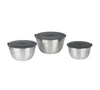alpina Culo de Gallina INOX 3 piezas - Cuenco de acero inoxidable con tapa - Cuenco de mezcla para cocina - Ensaladeras para ensaladas - Cul de gallina con tapa