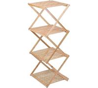 alpina Estantería de baño - 4 Capas - 40 x 33,5 x 93,5 cm - Plegable - bambú - marrón