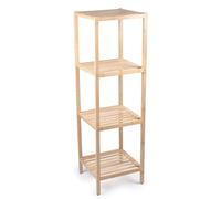 alpina Estantería de baño con 4 estantes, Armario de baño sobre bambú, estantería para baño, Cocina y Dormitorio, 32 x 33 x 108,5 cm, para Toallas y artículos de tocador, estantería de Madera