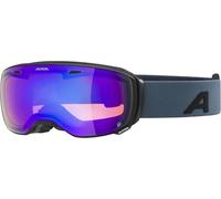 ALPINA ESTETICA Q - Gafas de esquí polarizadas y reforzadas con efecto espejo, con protección UV 100%, para adultos, color negro y azul oscuro mate, talla única