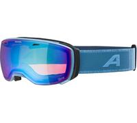 ALPINA ESTETICA Q-LITE - Gafas de esquí OTG con efecto espejo, que mejoran el contraste, con 100% protección UV, para adultos, color azul ahumado mate, talla única