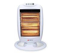 alpina Estufa Halógena Giratoria - Calefacción Eléctrica - Giratorio - 1200 vatios - Blanco