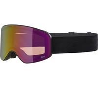 ALPINA FERNIE Q-LITE - Gafas de esquí con efecto espejo para niños, lentes OTG polarizadas y reforzadas en contraste, ideal para personas con gafas, con 100% protección UV, color negro mate