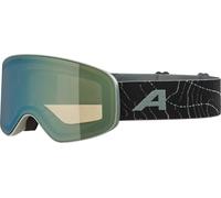 ALPINA FERNIE Q-LITE - Gafas de esquí OTG polarizadas, con efecto espejo, contraste y polarizadas, con protección UV 100%, para adultos, color verde oscuro, mate, talla única