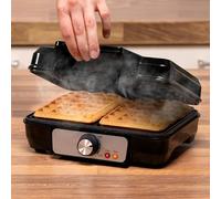 alpina Gofrera - Gofres Bruselas - Recubrimiento antiadherente - 2 Waffles - 1000 W - Negro