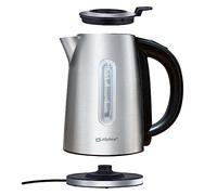 Alpina - Hervidor de agua (230 V, 2200 W, 1,7 L, temperatura ajustable, acero inoxidable, digital, plata