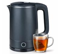 alpina Hervidor de Agua Eléctrico 1,5L 1850-2200W - Hervidor para 6 Tazas de Agua Caliente - Agua Hirviendo en 3-4 Minutos - con Apagado Automático - Negro