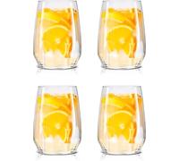 alpina Juego de 4 vasos de aprox. 44 cl, vasos para agua, zumos y bebidas, aptos para lavavajillas, vasos y vasos para uso diario, transparente