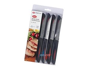 Alpina Juego de cuchillos de carne (12 piezas), color negro y plateado