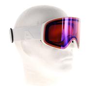 ALPINA LADIS Q - Gafas de esquí OTG con efecto espejo, con protección UV 100%, para adultos, color blanco mate, talla única