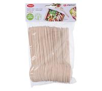 Alpina Lote de 50 Cucharas Naturales de Madera Desechables 16 cm, Beis