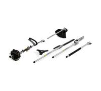Alpina Multiherramienta AMT 26, Motor de gasolina de 25,4 cc, Con podadora telescópica, Accesorio cortasetos, Desbrozadora con hilo y cuchilla, Mango telescópico desmontable, Correa de hombro incluida