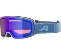 ALPINA NAKISKA Q - Gafas de esquí polarizadas y reforzadas con 100% protección UV para adultos, color azul ahumado mate, talla única