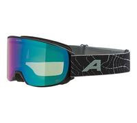 ALPINA NAKISKA Q-LITE - Gafas de esquí OTG antivaho, extremadamente robustas e irrompibles, con 100% de protección UV para adultos, black-willow-green matt