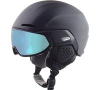ALPINA Oro QV MIPS - Casco de esquí Ajustable Individualmente, con Forro extraíble, Especialmente Absorbente de Impactos, Ideal para Adultos - Black Matt (Ice-Blue) - 51-55 cm