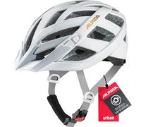 ALPINA PANOMA Classic White Prosecco Gloss 56-59 cm Casco de Turismo con ventilación óptima con luz LED Opcional para Adultos