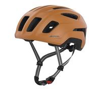 ALPINA PARANUS Urban - Casco de Ciclismo con luz Trasera LED, Carcasa Interior Ligera de Hi-EPS, Gran ventilación, Ajuste Individual y Red antimosquitos integrada - Burro-Brown Matt - 52-56