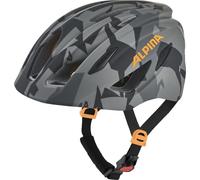 ALPINA Pico Flash - Casco de Bicicleta Seguro para niños con luz integrada (50-55 cm), Color Negro y Naranja Brillante