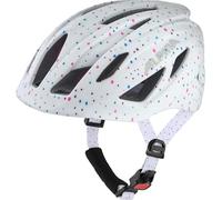 ALPINA Pico Flash - Casco de Bicicleta Seguro para niños con luz integrada de Lunares Blancos Brillantes, 50-55 cm