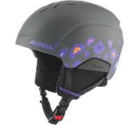 Alpina PIZI - Casco de esquí Seguro, irrompible y Ajustable Individualmente con Almohadillas extraíbles para los oídos, para niños, Color Gris Medianoche, Leo Mate, 46-51 cm