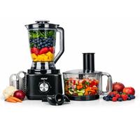 alpina Procesador de alimentos FP413GS - Blender Smoothie Maker 1.8L - Procesador de alimentos con Cuchillas de corte y discos raspadores - Picadora Eléctrica - 750W - Negro