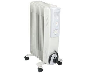 alpina Radiador de Aceite 1500 W - Radiador eléctrico con termostato - Radiador eléctrico - Radiador portátil eléctrico con Ruedas - Calefacción compacta con protección contra sobrecalentamiento