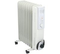 alpina Radiador de aceite 2000 W - Radiador eléctrico con termostato - Radiador eléctrico con almacenamiento de cables - Calefacción eléctrica de estacionamiento con protección contra