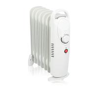 alpina Radiador de aceite 850W, 7 elementos, termostato mecánico, calefacción eléctrica de bajo consumo, regulador de potencia de bajo consumo de energía, compacto y portátil, blanco, normal