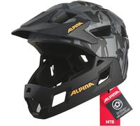 ALPINA Rupi Casco de Bicicleta, Juventud Unisex, Negro, Anaranjado, Camuflaje, Mate, 50-55 cm