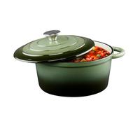 alpina Sartén de hierro fundido con tapa - Pan 24 cm - Para todas las fuentes de calor - Verde