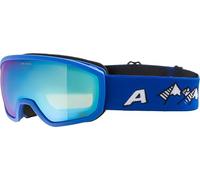 ALPINA SCARABEO JR. Q-LITE - Gafas de esquí OTG espejadas para niños, máxima comodidad gracias al Comfort Frame, con 100% de protección UV, blue matt