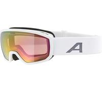 ALPINA SCARABEO JR. Q-LITE - Gafas de esquí OTG espejadas para niños, máxima comodidad gracias al Comfort Frame, con 100% de protección UV, white matt