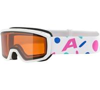 ALPINA SCARABEO JR. Q-LITE - Gafas de esquí OTG espejadas para niños, máxima comodidad gracias al Comfort Frame, con 100% de protección UV, white-rose matt