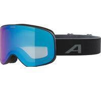 ALPINA Slope Q-Lite - Gafas de esquí con estilo para mujer y hombre, anti-vaho, circulación de aire efectiva, lente espejada, black matt