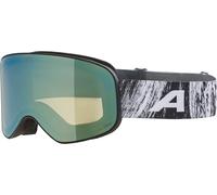 ALPINA Slope Q-Lite - Gafas de esquí con estilo para mujer y hombre, anti-vaho, circulación de aire efectiva, lente espejada, black-glacier matt