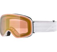ALPINA Slope QV - Gafas de esquí autoajustables para mujer y hombre, anti-vaho, circulación de aire efectiva, lente espejada, white matt