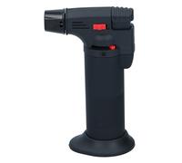 alpina Soplete de Cocina - Encendedor para Crème Brûlée - Recargable con Gas Butano - Apto para Varios Platos - 11,5 x 6,5 x 4,5 cm - Cierre de Seguridad y Ajuste de la Llama - Plástico - Negro