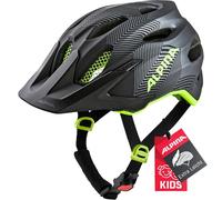 ALPINA Unisex - Niños, Carapax JR. Casco de Bicicleta, Black-Neon-Yellow, 51-56 cm