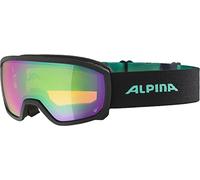 ALPINA Unisex - Niños, SCARABEO JR. Q-LITE Gafas de esquí, black-aqua matt, One Size