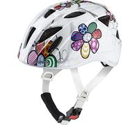 Alpina Ximo Flash Casco de Bicicleta, Unisex-Niños, White-Flower, 47-51 cm