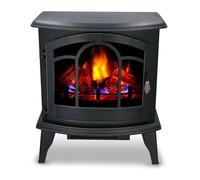 Alpina Vicenza Chimenea Eléctrica - Chimenea Decorativa con Calefacción, Control Remoto y Temporizador - Estufa Eléctrica Independiente con Llama LED - 2000W - Negra