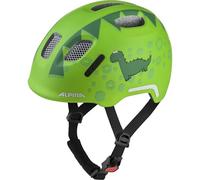 ALPINA XIMO 2 Flash - Casco de Ciclismo Ligero y Seguro para niños con LED Integrados - Green Dino Matt - 49-54