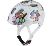 ALPINA XIMO 2 Flash - Casco de Ciclismo Ligero y Seguro para niños con LED Integrados - White Flower Gloss - 45-49
