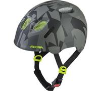 ALPINA XIMO 2 L.E. (Mate) - Casco de Ciclismo Ligero y Seguro para niños con LED Opcional - Black Neon Camo Matt - 45-49